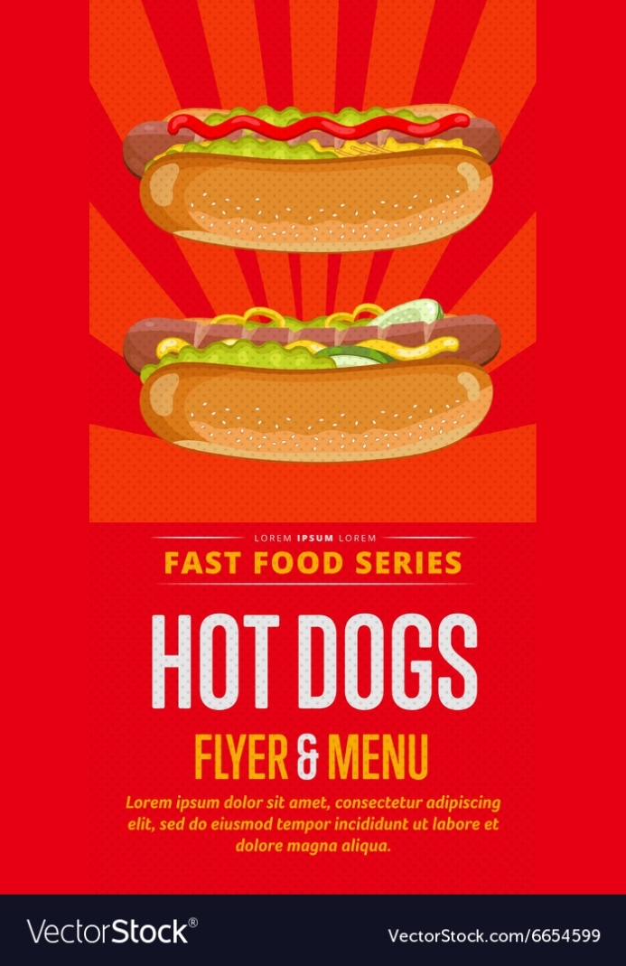 Hot Dog Sale Flyer Royalty Free Vector Image - Vectorstock regarding Hot Dog Flyer Template