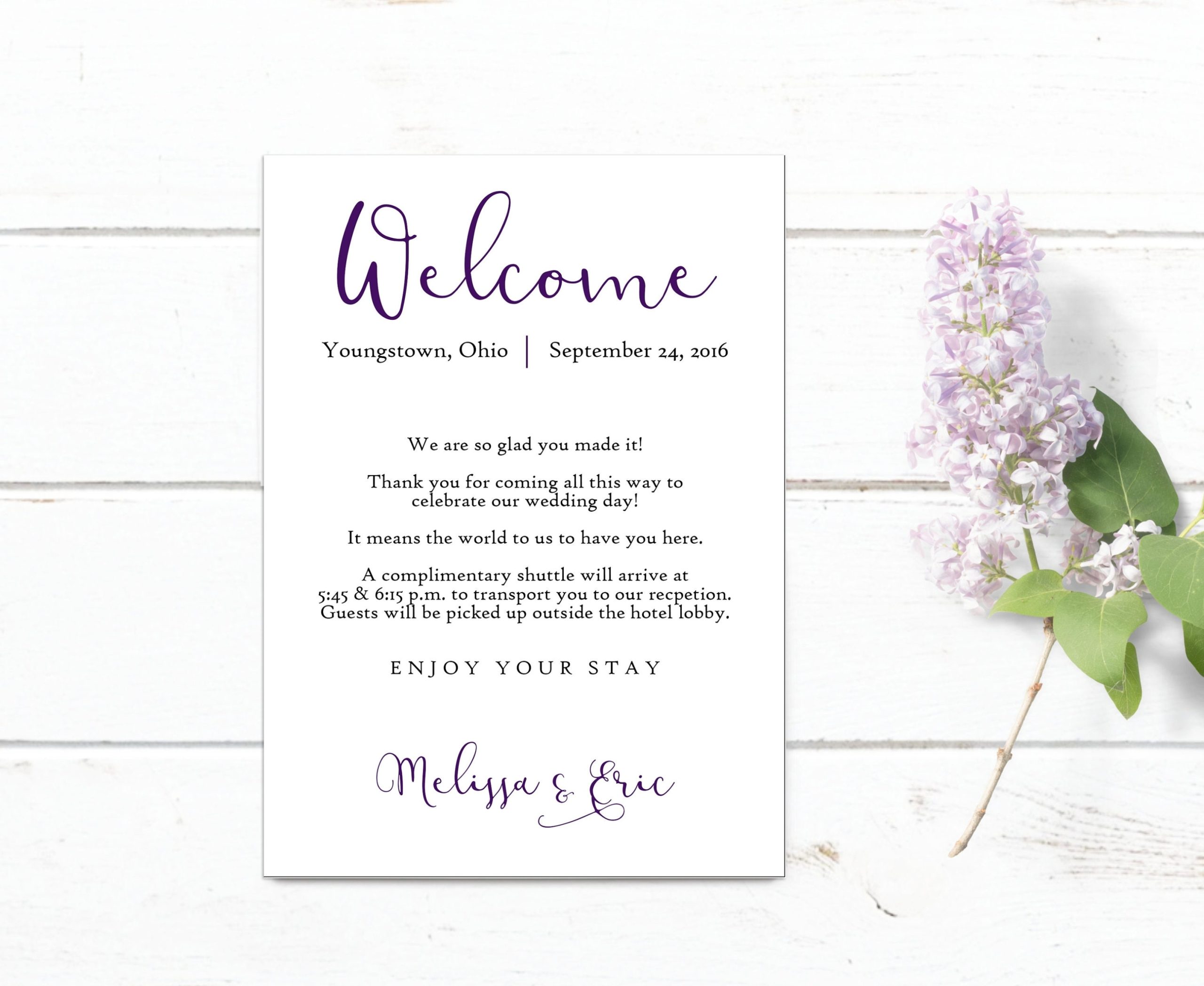 Hotel Welcome Card Wedding Welcome Wedding Guest Card | Etsy Inside Wedding Hotel Information Card Template