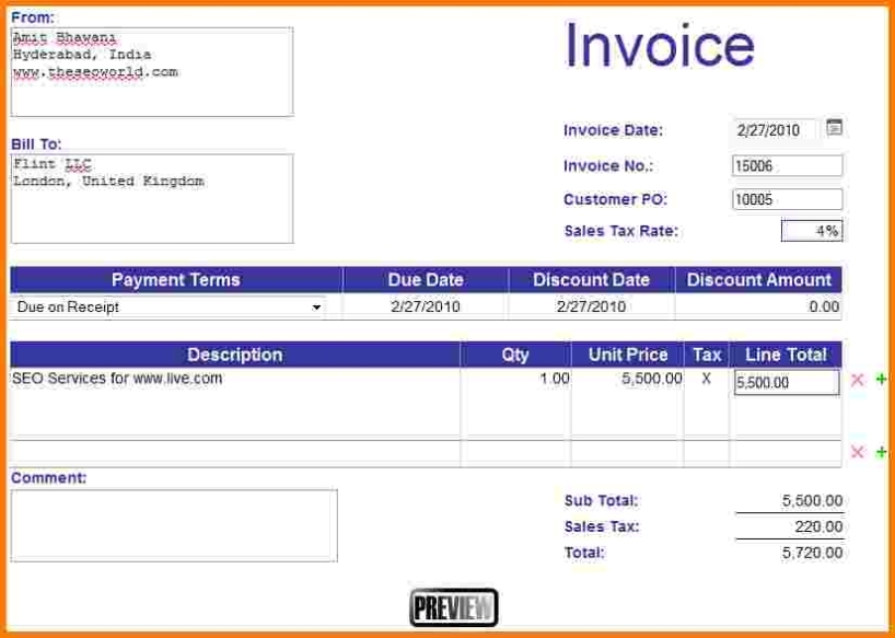 How To Create A Invoice In Excel | Apcc2017 For Invoice Template Excel 2013