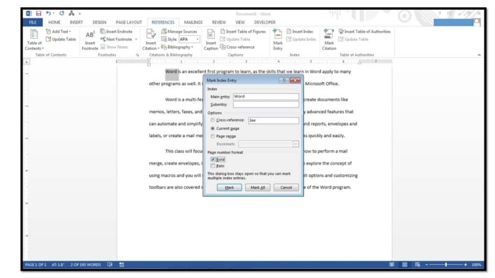 How To Create An Index In Microsoft Word 2013 - Teachucomp, Inc. Intended For How To Create A Template In Word 2013