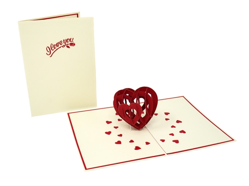 I Love You 3D Heart Pop Up Cards Inside 3D Heart Pop Up Card Template Pdf