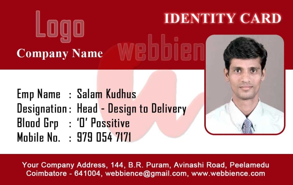 Id Card – Coimbatore – Ph: 97905 47171: Employee Id Cards – 97905 47171 Pertaining To Work Id Card Template