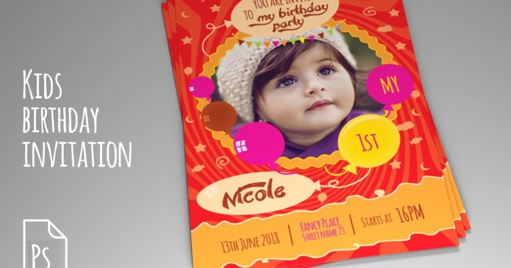Indesign Templates Indesign Templates: Kids Birthday Invitation Psd Vol. 2 Inside Birthday Card Indesign Template