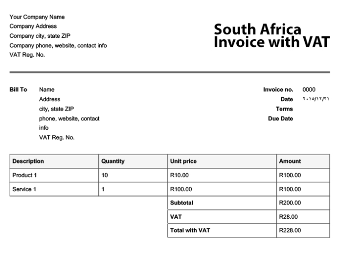 Index - Easy Invoices throughout South African Invoice Template