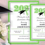 Invitation Template Editable Text – Green – Graduation 2021 (239674) | Customizable Templates In Graduation Party Invitation Templates Free Word