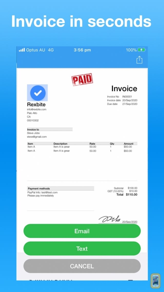 Invoice Maker Pro. For Iphone & Ipad - App Info & Stats | Iosnoops Inside Free Invoice Template For Iphone