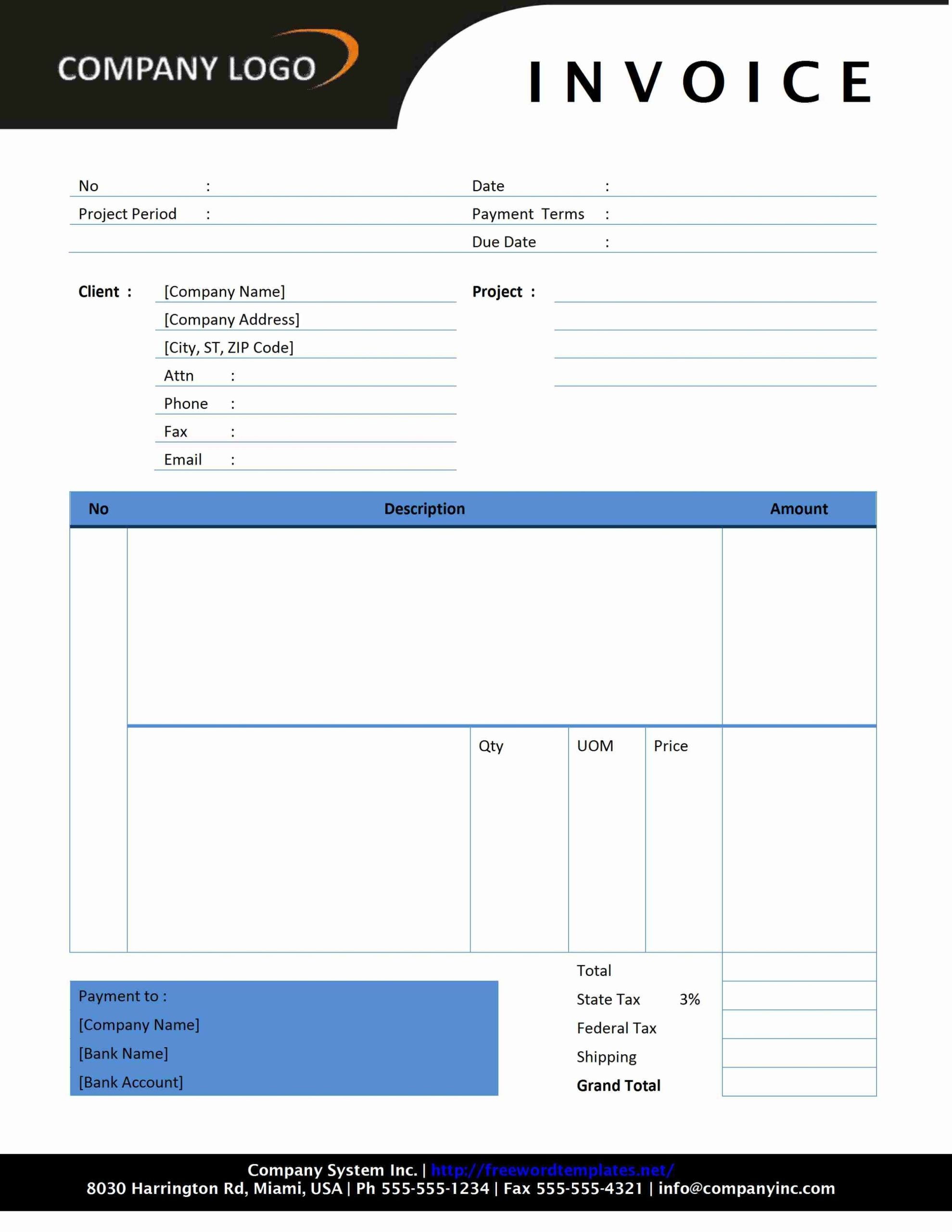 Invoice Sample Word * Invoice Template Ideas inside Free Printable Invoice Template Microsoft Word