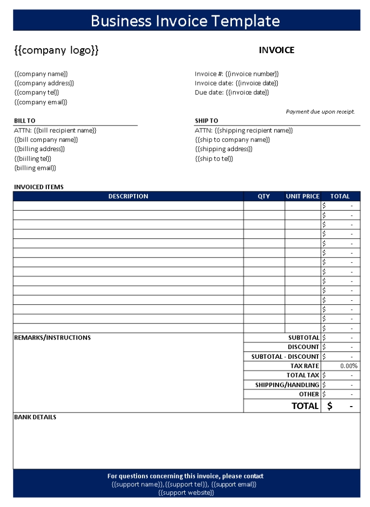 Invoice Template Pertaining To Make Your Own Invoice Template Free