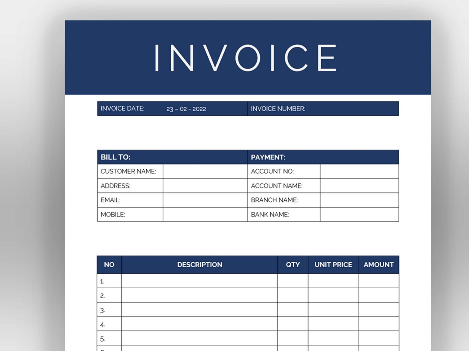 Invoice Template Word Printable Invoice Template Small – Etsy Singapore Intended For Invoice Template Singapore
