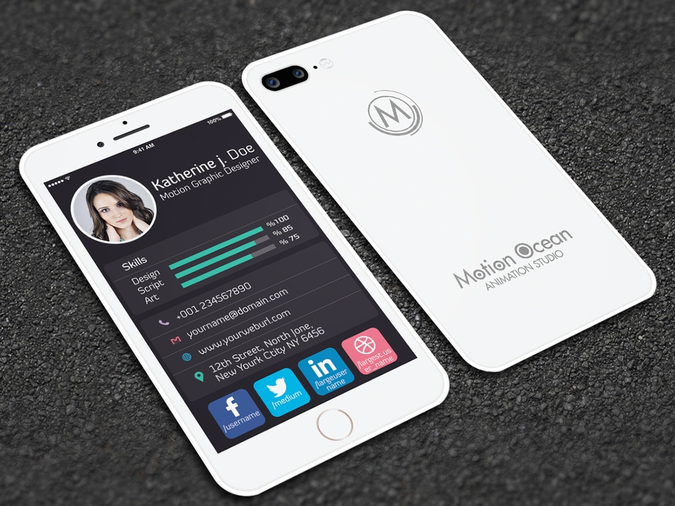 Iphone Style Business Card On Behance Intended For Iphone Business Card Template