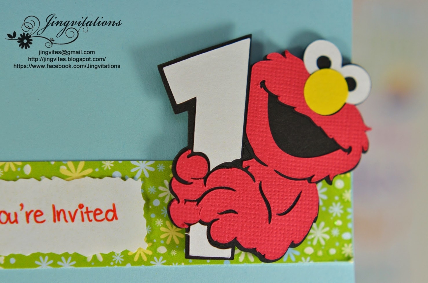 Jingvitations: Elmo Baby Cards Shower Birthday Party Invitations Intended For Elmo Birthday Card Template