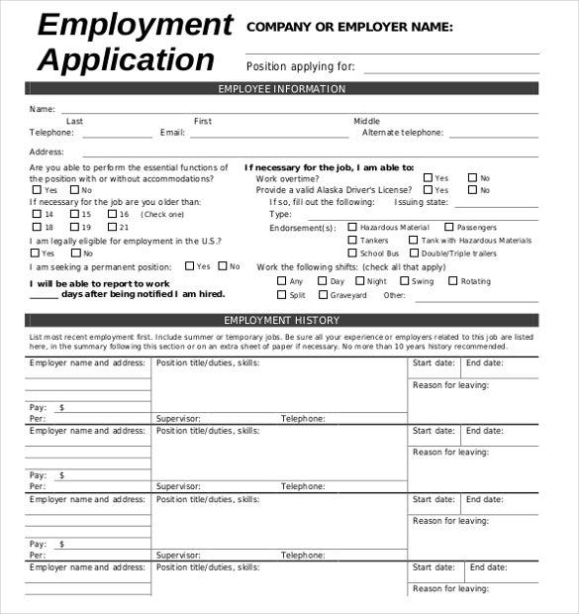 Job Application Template – 24+ Examples In Pdf, Word | Free & Premium Templates For Job Application Template Word