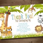 Jungle Baby Shower Thank You Card For By Mycelebrationshoppe With Regard To Thank You Card Template For Baby Shower