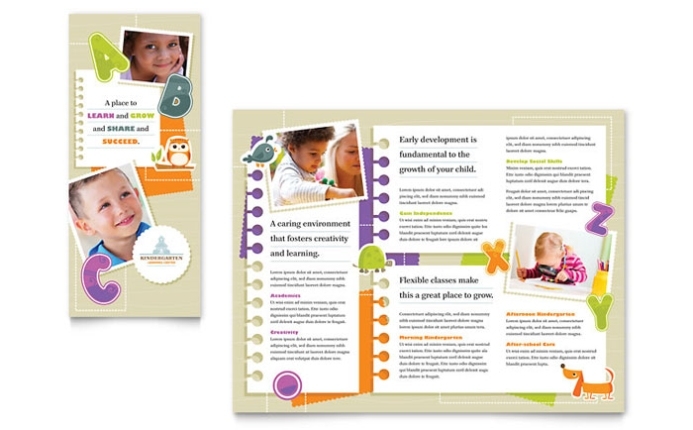 Kindergarten Tri Fold Brochure Template – Word & Publisher Throughout Kindergarten Flyer Template