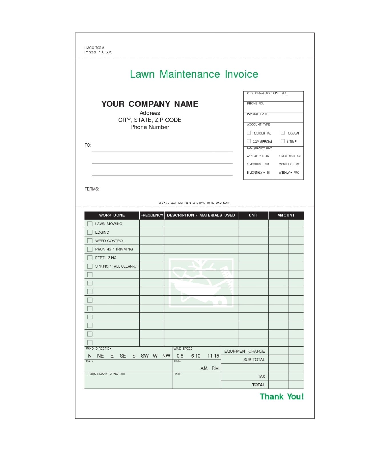Lawn Care Invoice Template * Invoice Template Ideas for Lawn Care Invoice Template Word