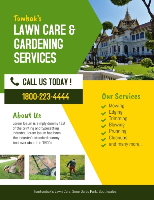 Lawn & Landscaping Service Flyer Template | Postermywall Within Landscaping Flyer Templates