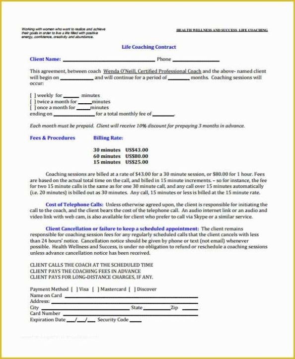 Life Coaching Contract Template Free Of Executive Coaching Agreement for Business Coaching Contract Template