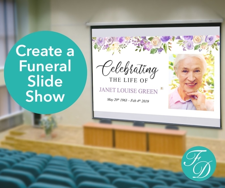 Lilac Funeral Slideshow Template Funeral Powerpoint | Etsy Intended For Funeral Powerpoint Templates