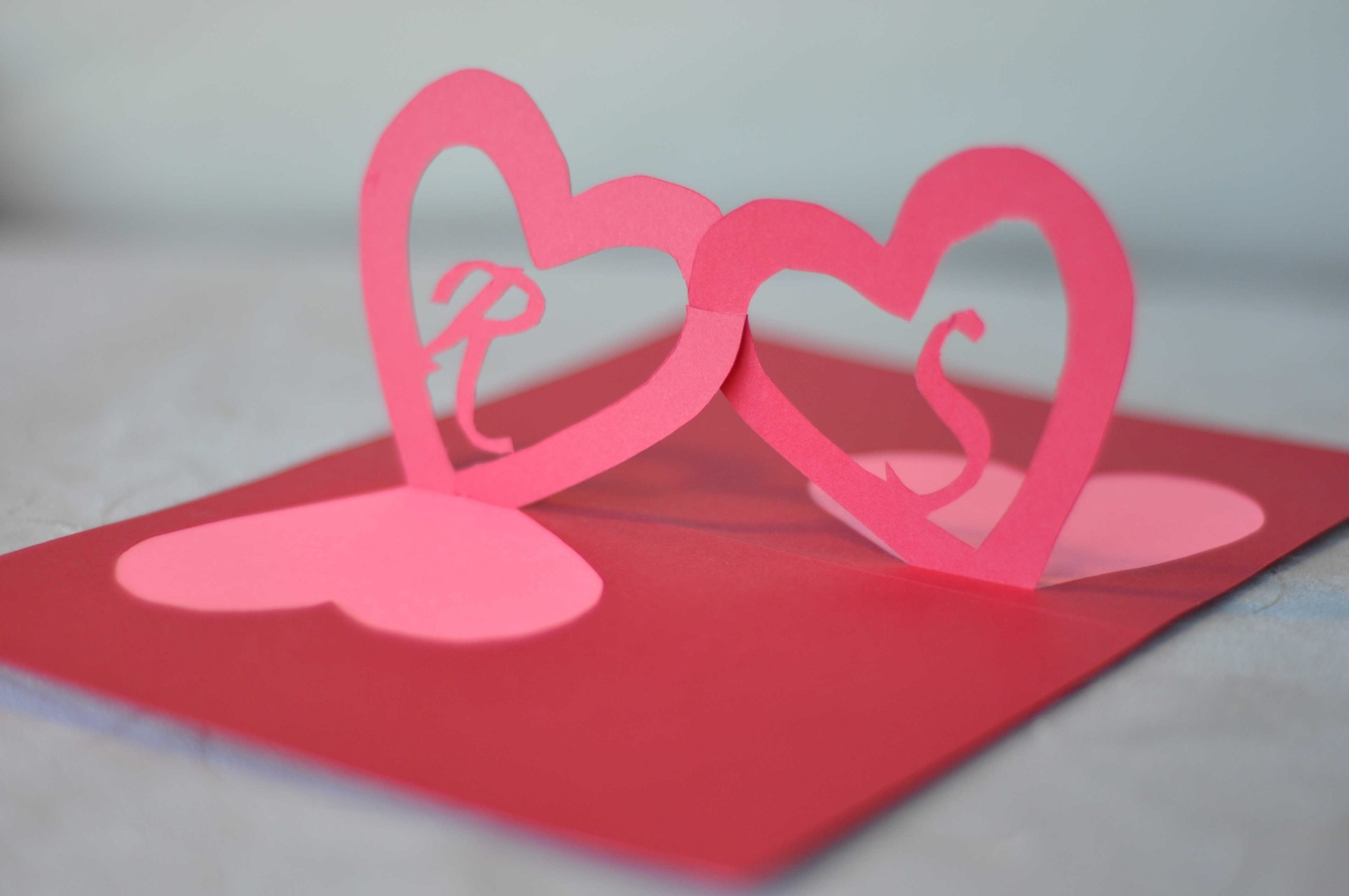 Linked Hearts Pop Up Card Template With Regard To Free Pop Up Card Templates Download