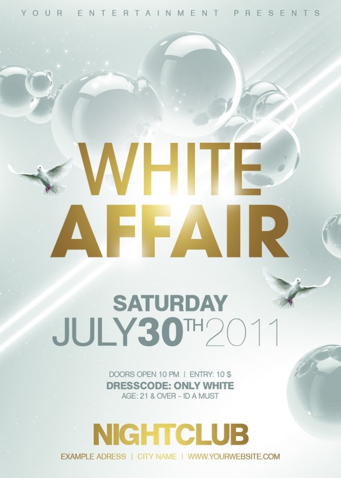 Love Psd: White Affair Flyer In Free All White Party Flyer Template