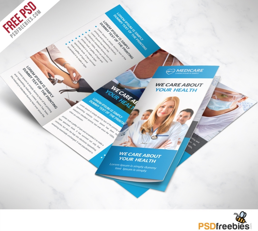 Medical Care And Hospital Trifold Brochure Template Free Psd | Psdfreebies With Free Health Flyer Templates