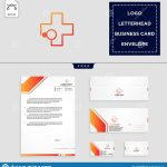 Medical Cross Logo Template And Free Letterhead, Envelope, Business In Business Card Letterhead Envelope Template