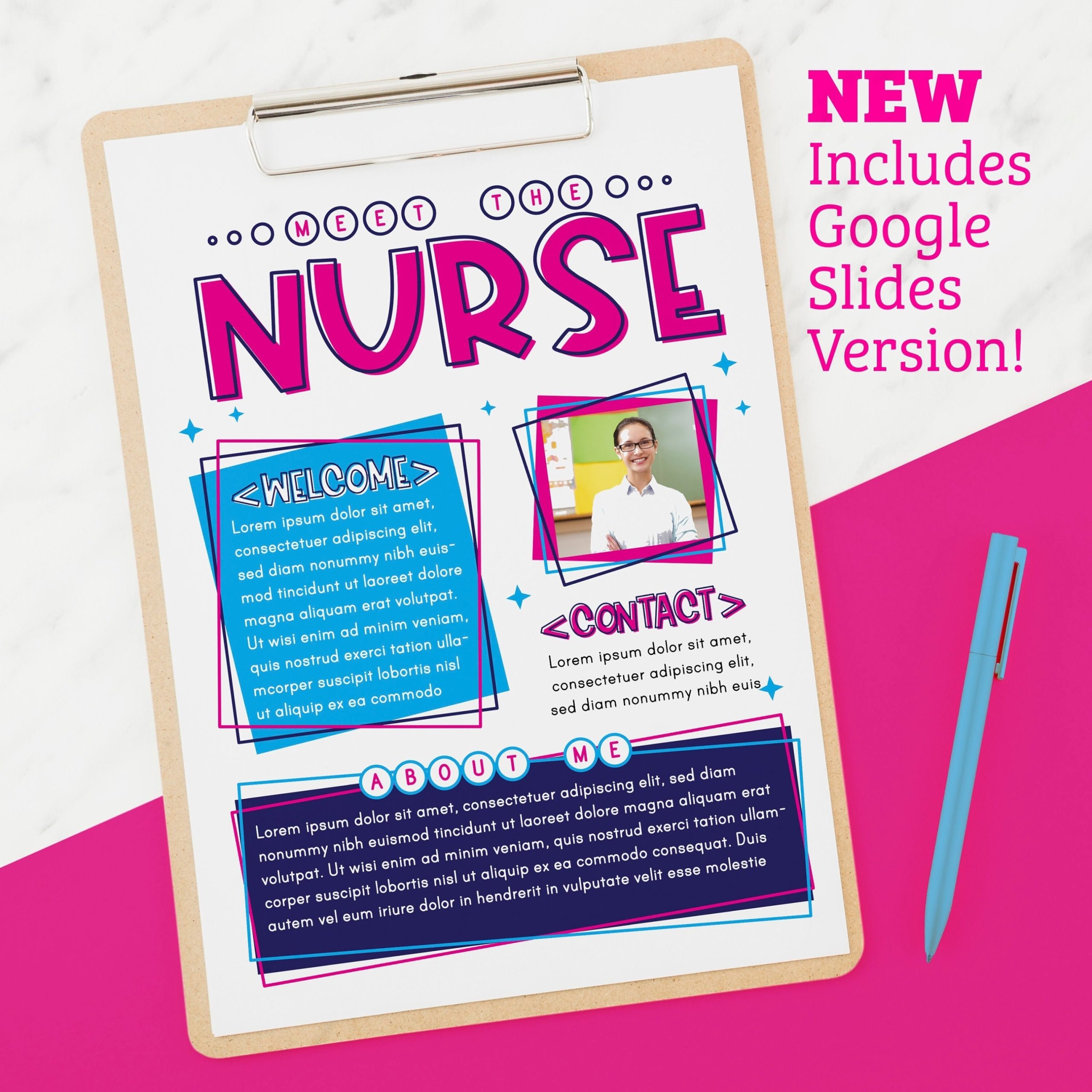 Meet The Nurse Flyer Bonus Sign In Sheet Google Slides | Etsy Pertaining To Nurses Week Flyer Templates