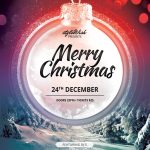 Merry Christmas Flyer Template On Behance In Free Holiday Party Flyer Templates