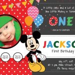 Mickey Mouse 1St Birthday Invitations Within First Birthday Invitation Card Template