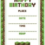 Minecraft Birthday Party Invitation Template – Invitations Online For Minecraft Birthday Card Template