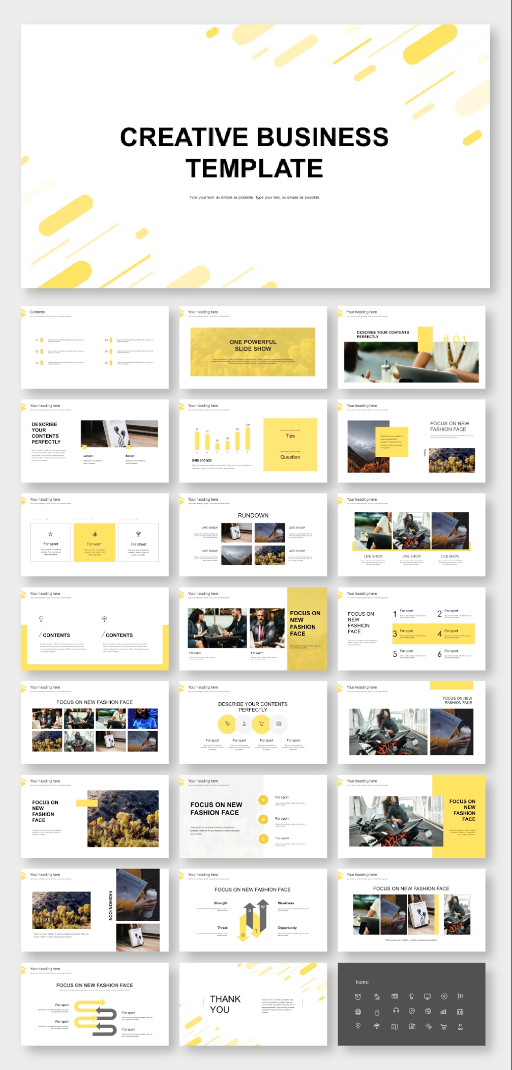 Minimal Classic Yellow Presentation Template – Original And High Quality Powerpoint Templates Pertaining To Powerpoint Photo Slideshow Template