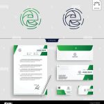 Minimal E Initial Logo Template Vector Illustration And Stationery for Business Card Letterhead Envelope Template