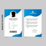 Minimal Gradient Blue Employee Id Card Template 830589 Vector Art At Vecteezy In Portrait Id Card Template