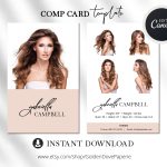 Model Comp Card Template Canva Template Comp Card Easy | Etsy Within Download Comp Card Template