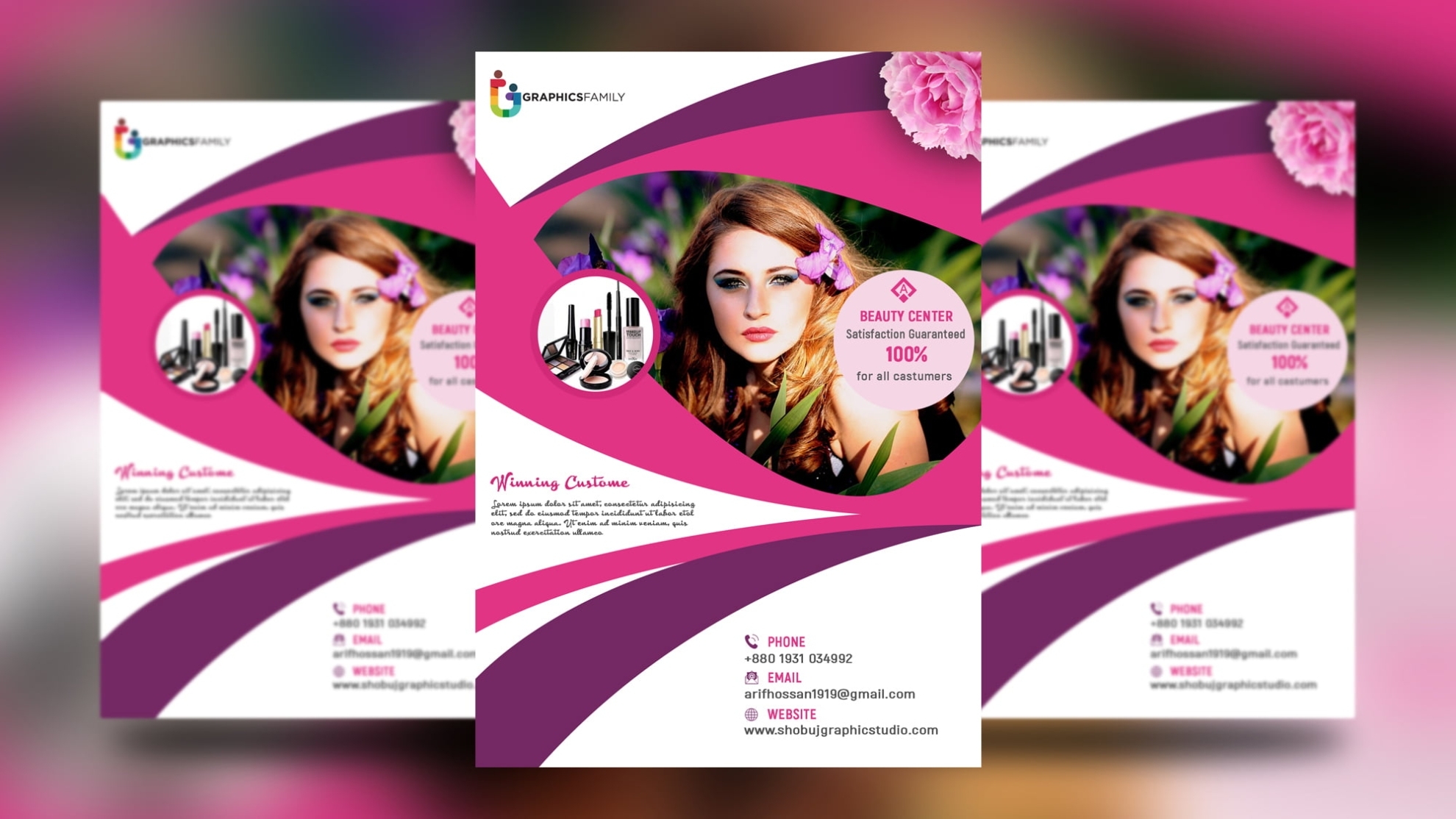 Modern Beauty Salon Flyer Design Free Template – Graphicsfamily With Salon Flyers Template Free