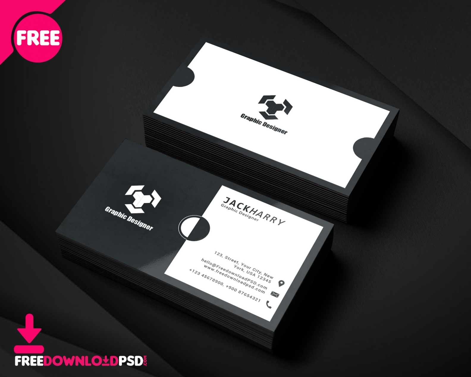 Modern Graphic Designer Business Card Psd Template | Freedownloadpsd With Regard To Business Card Size Psd Template