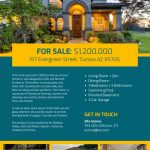 Modern Real Estate Sale Flyer Template With Regard To Home For Sale Flyer Template