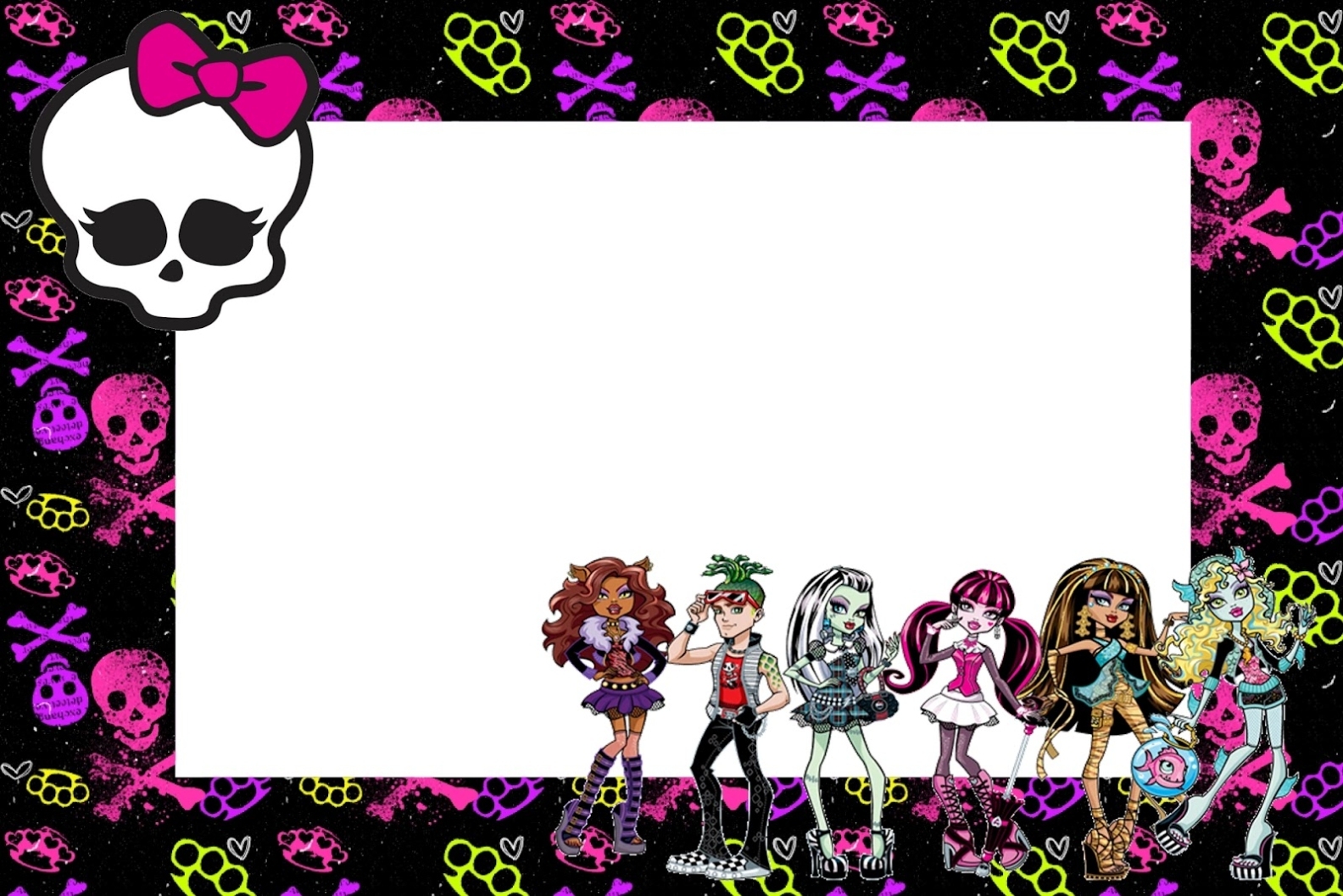 Monster High: Free Printable Party Invitations. | Oh My Fiesta! In English in Monster High Birthday Card Template
