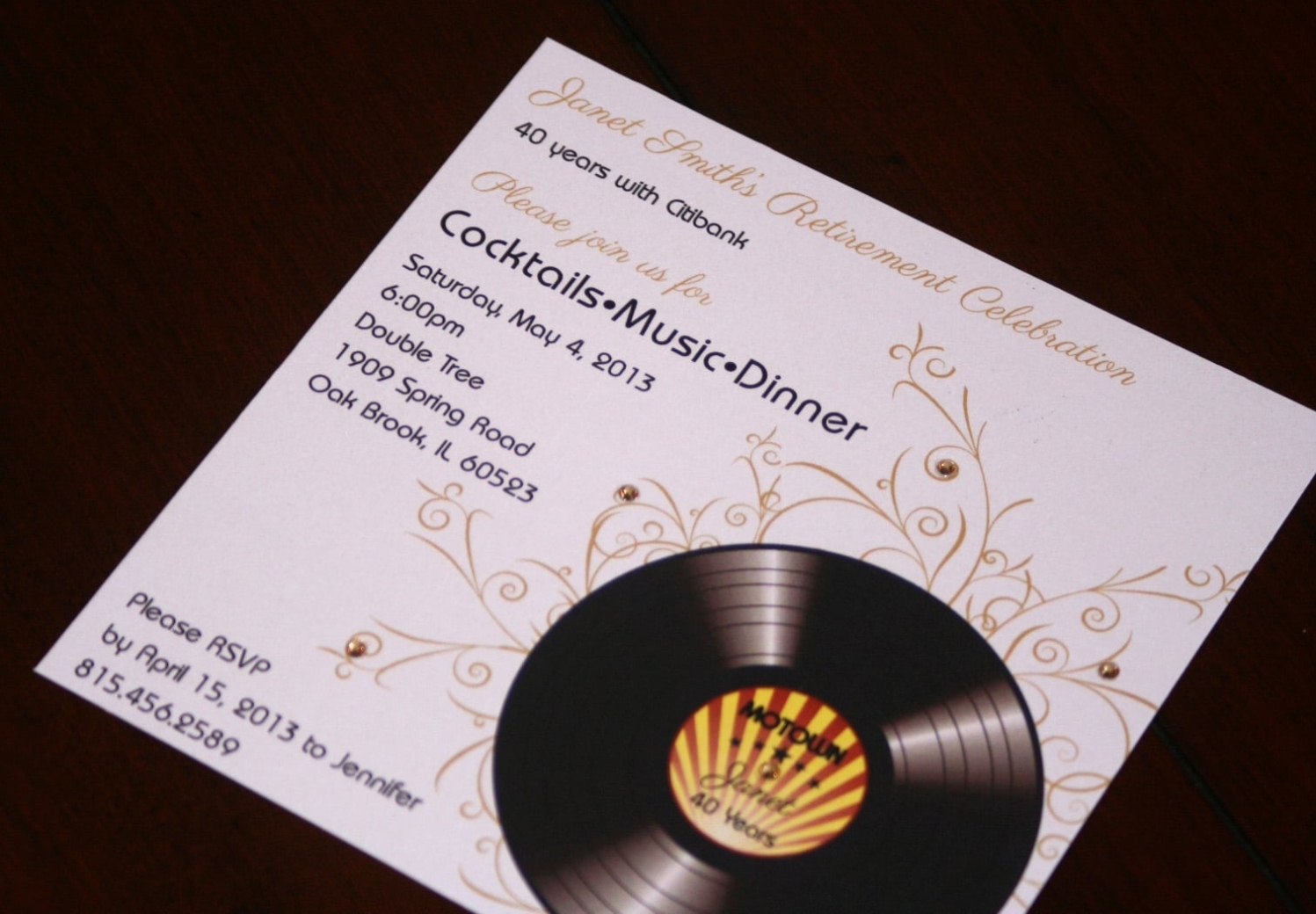 Motown Birthday Invitations – Too Chic & Little Shab Design Studio, Inc. Regarding Michaels Place Card Template