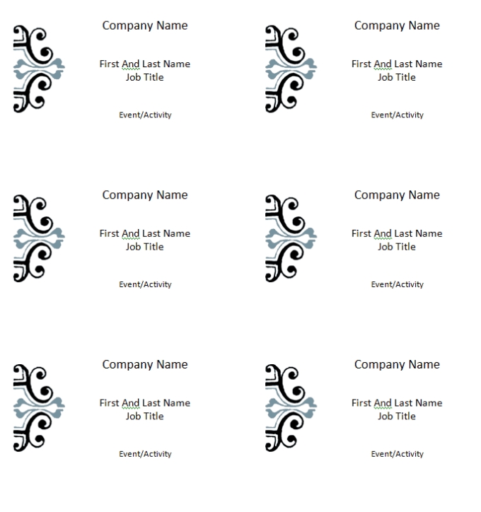 Name Badge Card Template - Excel Pdf Formats Within Button Template For Word