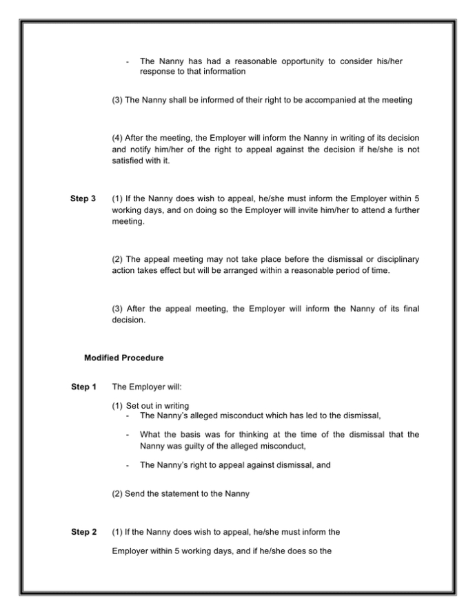 Nanny Contract Template In Word And Pdf Formats – Page 3 Of 5 Within Nanny Contract Template Word