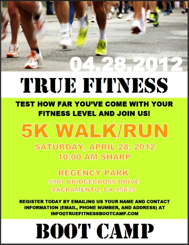 Natural Nutrition : True Fitness Boot Camp Spring 5K Run pertaining to Fitness Boot Camp Flyer Template
