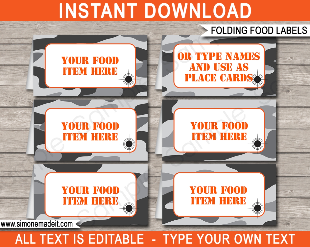 Nerf Party Food Labels | Place Cards | Printable Template Within Celebrate It Templates Place Cards