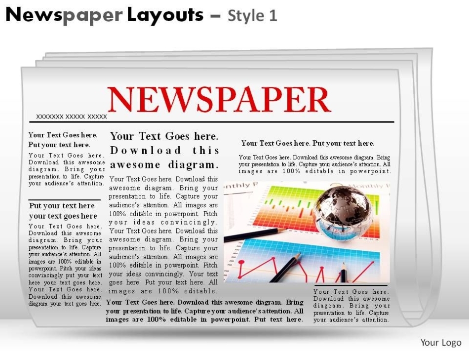 Newspaper Layouts Style 1 Powerpoint Presentation Slides | Powerpoint For Newspaper Template For Powerpoint