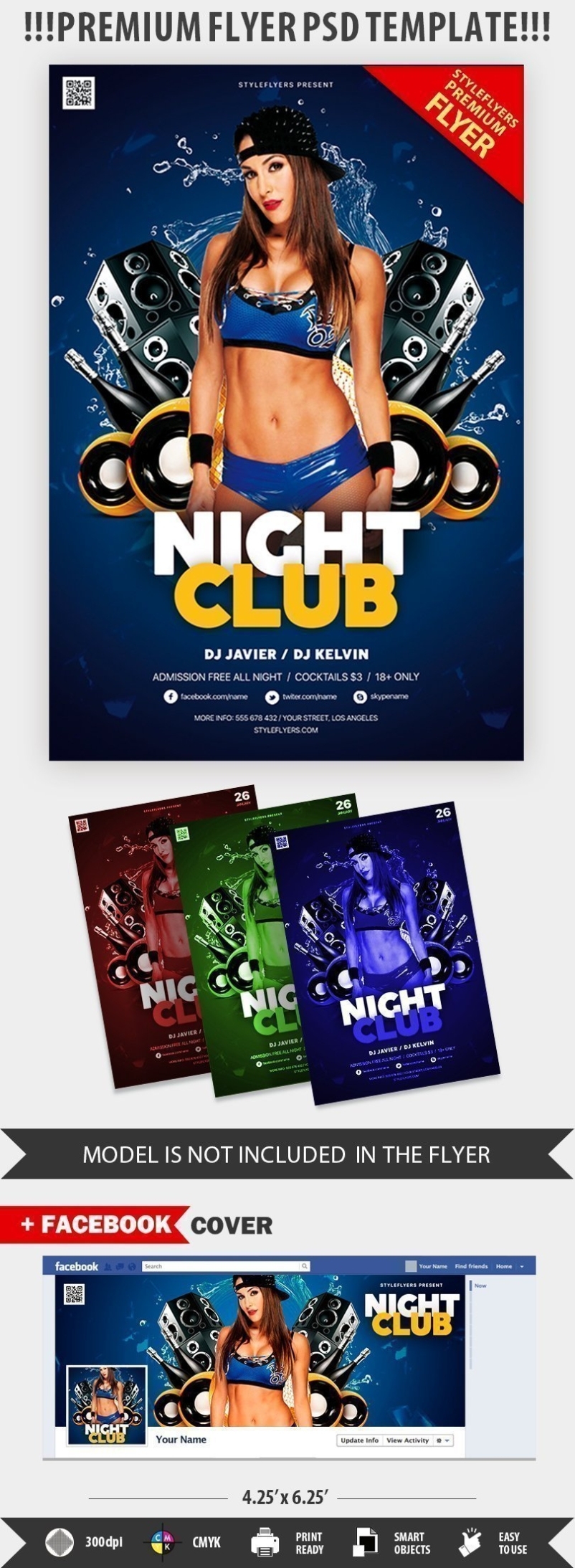 Night Club Psd Flyer Template #27769 – Styleflyers Pertaining To Free Nightclub Flyer Templates