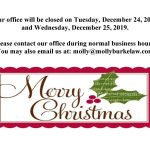Office Closed: Merry Christmas! – Molly Burke Law Office, Pllc With Regard To Business Closed Sign Template