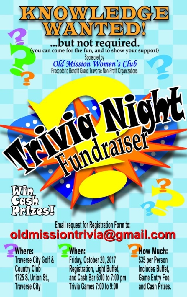 Old Mission Women'S Club Hosting Trivia Night Fundraiser – Old Mission Gazette Inside Free Trivia Night Flyer Template