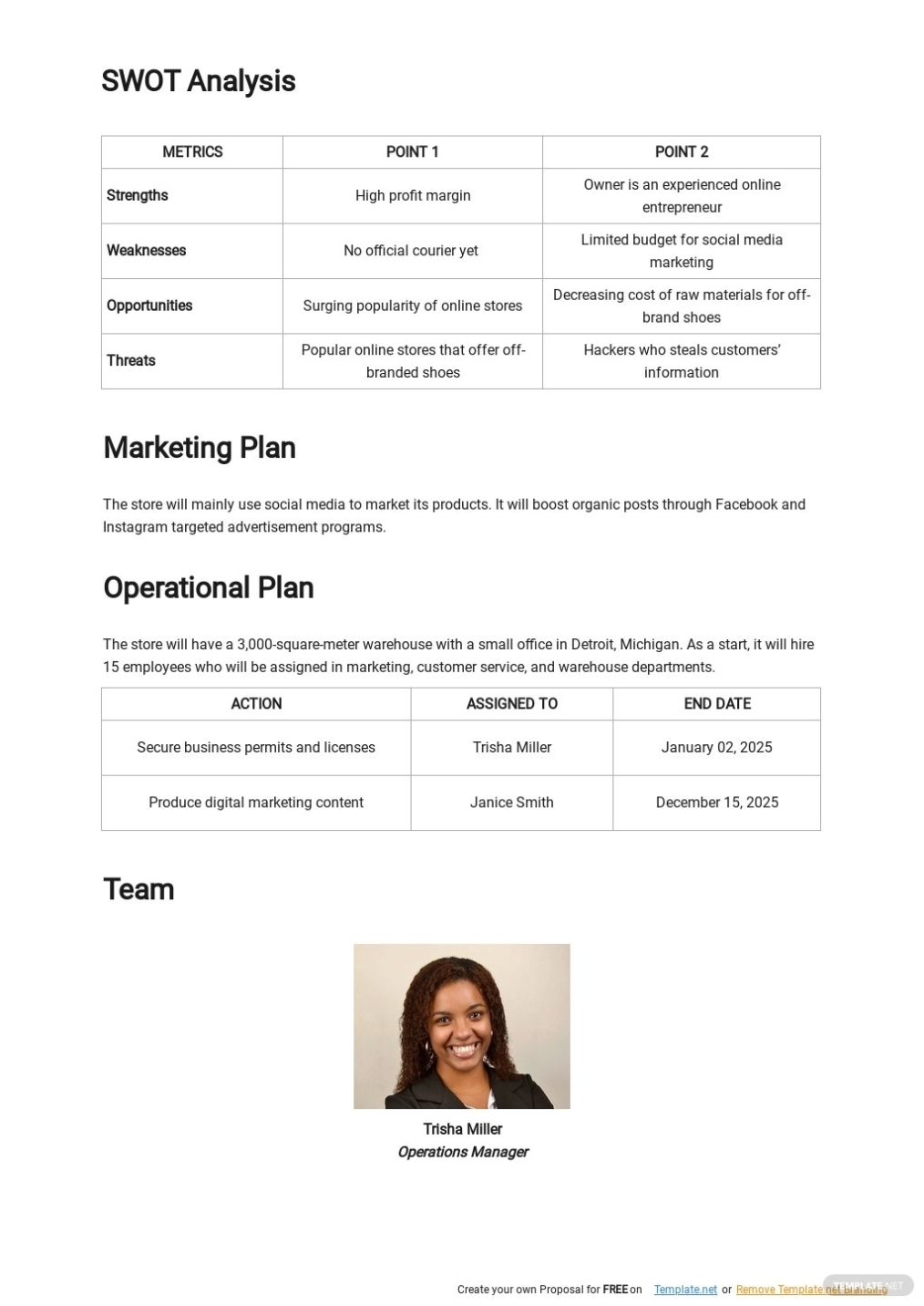 Online Shoe Store Business Plan Template [Free Pdf] | Template In Bookstore Business Plan Template