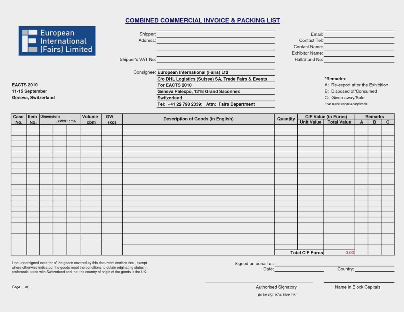 Packing List Invoice Template * Invoice Template Ideas With Regard To Commercial Invoice Packing List Template