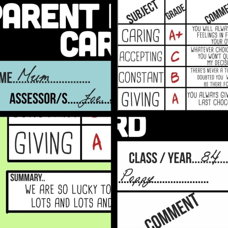 Personalised Parents Report Card Poster | Find Me A Gift With Boyfriend Report Card Template